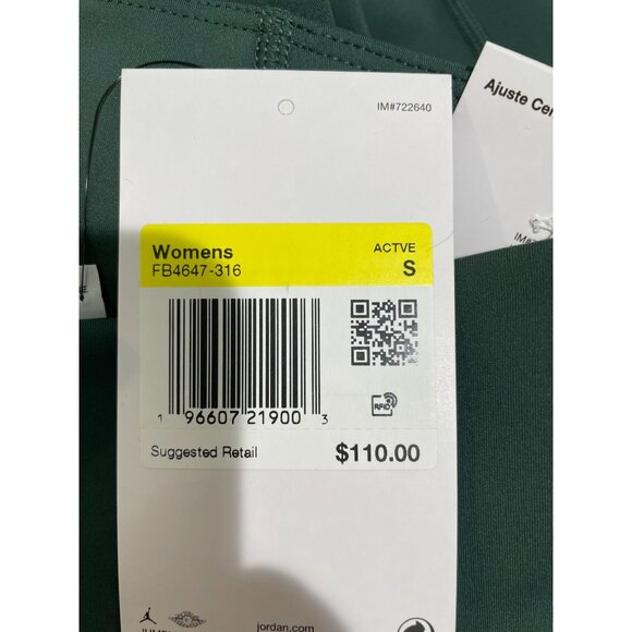 Jordan Dri-Fit Green Leggings Tight Fit Womens S Polyester/Spandex Blend - Picture 10 of 16